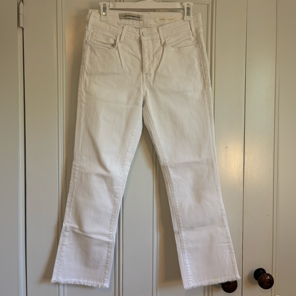 Pilcro and the Letterpress White Flare Jeans